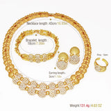 Latest Italian Gold Color Jewelry Set for Women – Luxury African Big Statement Necklace & Earrings