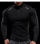Men’s Long-Sleeve Stand Collar Half-Zip Training Shirt