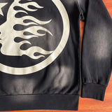 Hellstar HS Wash Water Heavy Diamond Hoodie – Unisex Black Distressed Streetwear