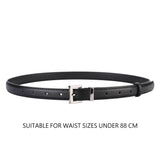 Luxury Genuine Cowskin Leather Waistband with Elegant Silver Metal Buckle