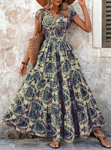 Women’s Vintage Floral Print Maxi Dress