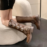 Women’s Gothic Metal Buckle Platform Punk Rock Boots Boots