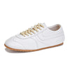 Women’s Genuine Leather German Training Shoes – Retro Flat Sneakers, Lace-Up "Forrest Gump" Style Trainers