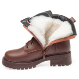 Women’s Genuine Leather Snow Boots – Warm Real Wool Lined Winter Boots