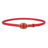 The "Metropolitan" Thin Belt: Soft Genuine Leather Waistband – Available in Gold & Silver Buckles