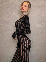 Durchsichtiger sexy schwarzer Jumpsuit für Damen – Wickel-Jumpsuit mit Cut-Outs für den Sommer