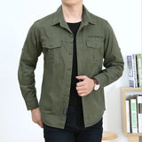 Men’s Pure Cotton Loose Fit Long Sleeve Tooling Cargo Shirt