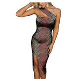 Afrikanisches ärmelloses sexy Club-Damenkleid mit Ankara-Print und Trägern
