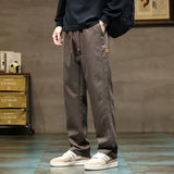 Men’s Soft Lyocell Cargo Pants – Thick Loose Straight Trousers