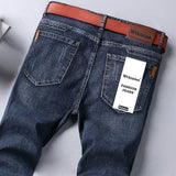 Herren klassische gerade Regular-Denim-Stretchjeans