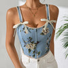 The "Versailles" Retro Floral Corset | French Style Double Strap Bra Top