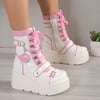 Women’s Gothic Vampire Platform Lace-Up Motorcycle Ankle Boots