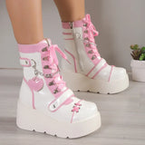 Women’s Gothic Vampire Platform Lace-Up Motorcycle Ankle Boots