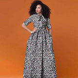 African Ankara Maxi Dress for Women | Half Sleeve High Waist Traditional Print Dress