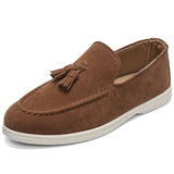 Men's Suede Leather Tassel Loafers – Classic British Style Moccasins