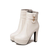 The Apex Buckle: Structural Platform Ankle Boots – Luxury Chunky High-Heel Bootie
