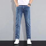 Herren Micro-Elastische Jeans mit geradem Bein – Herbst Winter Business Casual Denim