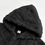 Herren Jacquard-Kapuzenpullover – Doppelseitiger Samt-Thermo-Pullover