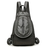 Hochwertiger kleiner Rucksack aus weichem Leder | Damen-Umhängetasche mit mehreren Fächern