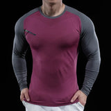 Herren Gym Fitness Langarmshirt | Elastische Feuchtigkeitsableitende Tights