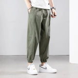 Men’s Summer Thin Cotton Cargo Pants – Stretch Ankle Length Casual Trousers