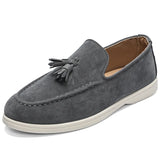 Men's Suede Leather Tassel Loafers – Classic British Style Moccasins