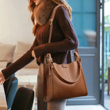 The Sovereign-Medium Silhouette High-Quality PU Leather Top-Handle Bag