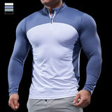 Men’s Half-Zip Performance Polo | Long-Sleeve Quick-Drying Fitness Tights Shirt