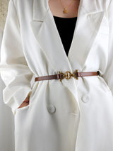 Luxury Women’s Skinny Leather Belt – Classic Solid Color Thin Waist Belt for Dresses