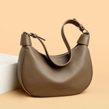 The Lichi-Crescent Silhouette Two-Strap Soft PU Leather Shoulder Bag