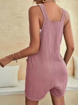 Damen Sommer-Overall – Lockerer ärmelloser Jumpsuit mit Bindeträgern