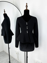 Der „Lotusblatt“-Rüschen-Cardigan | Elegante Langarm-V-Ausschnitt-Bluse