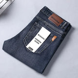 Herren klassische gerade Regular-Denim-Stretchjeans