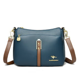 Designer-Schultertasche aus weichem Premium-Leder mit drei Fächern