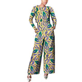 Women Wax Cotton Elegant Full Sleeve Cropped Top and Wide Leg Trousers Set