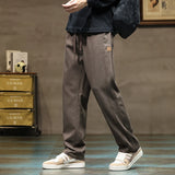 Men’s Soft Lyocell Cargo Pants – Thick Loose Straight Trousers