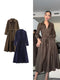 Elegant Lapel Neck Belted Shirt Dress Long Sleeve Single Breasted Autumn Maxi