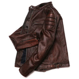 Herren Motorradjacke aus echtem Leder – Vintage Bikerjacke aus natürlichem Rindsleder