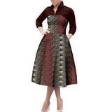 Vibrantes afrikanisches A-Linien-Kleid für Damen mit Dashiki-Print