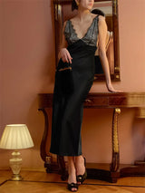 Women's High-Waist Backless Summer Party Lace Maxi Dress