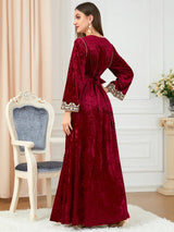 Luxury Velvet Dubai Abaya for Women | Elegant Kimono Robe and Muslim Hijab Dress