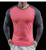 Herren Gym Fitness Langarmshirt | Elastische Feuchtigkeitsableitende Tights
