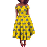 Afrikanisches Ankara-Print Carmen-Kleid | Traditionelle trägerlose afrikanische Kleidung
