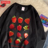 Frisches Erdbeer-Baumwoll-T-Shirt – Süßes Damen-T-Shirt mit Fruchtmotiv