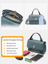 The Envelope-Elite Silhouette Genuine Leather Top-Handle Handbag