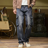 Men's High Street Oversized Cargo Jeans | American Vintage Loose Fit Denim
