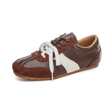 Women’s Genuine Leather German Training Shoes – Retro "Forrest Gump" Sneakers
