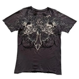 Herren Y2K Gothic Affliction T-Shirt – Baumwoll-T-Shirt mit dunklem Flügelprint