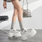 Women’s White Gothic Platform Punk Lace-Up Metal Decor Rock Boots
