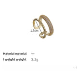 Luxury Double Layer Wide Ring for Women – Shiny Crystal Inlay Finger Jewelry